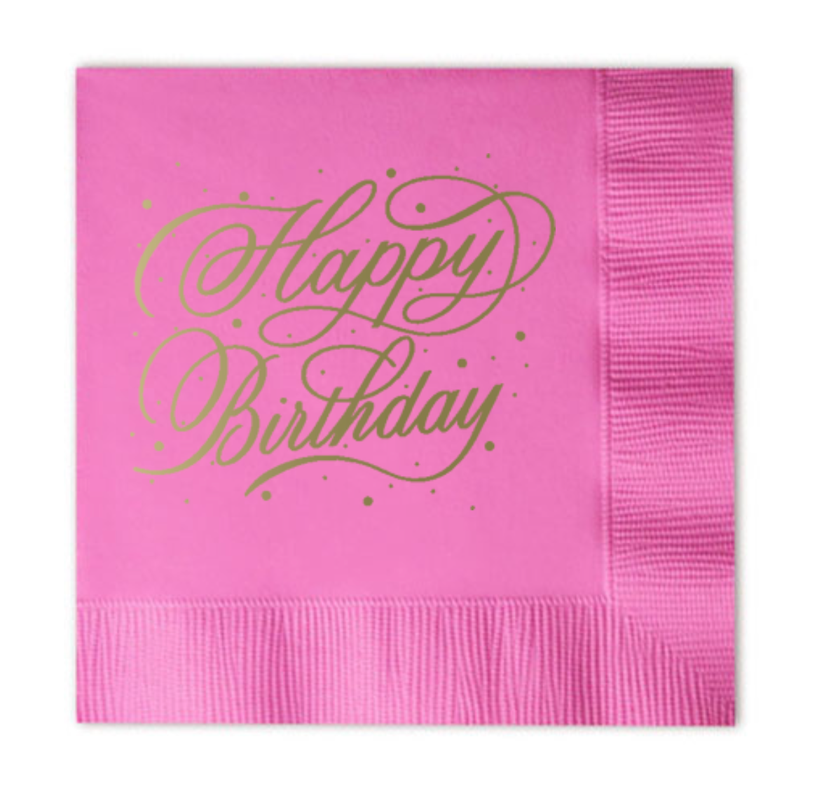 Beverage Napkins - Happy Birthday - Hot Pink