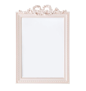 Clarence Wall Mirror - Grandmillenial Bow in Pastel Petal Pink