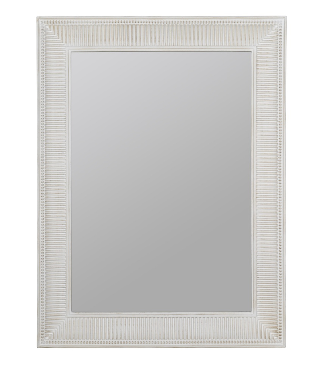 Fluted Wall Mirror - White